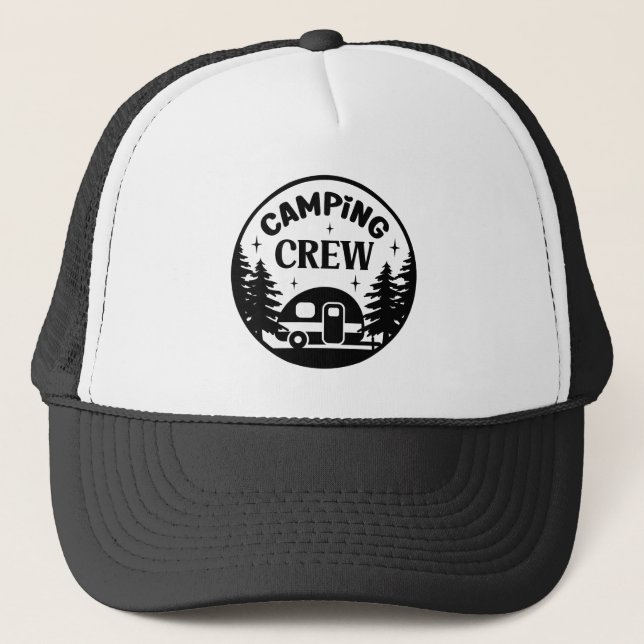 Cool Camping crew word art  Trucker Hat (Front)