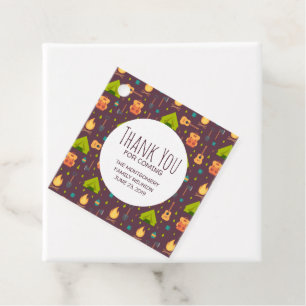 Cool Camping Design Outdoorsy Pattern Favour Tags