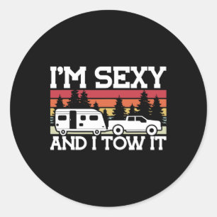 Cool Camping Hiking And Other Stuff Gifts Pull Car Classic Round Sticker