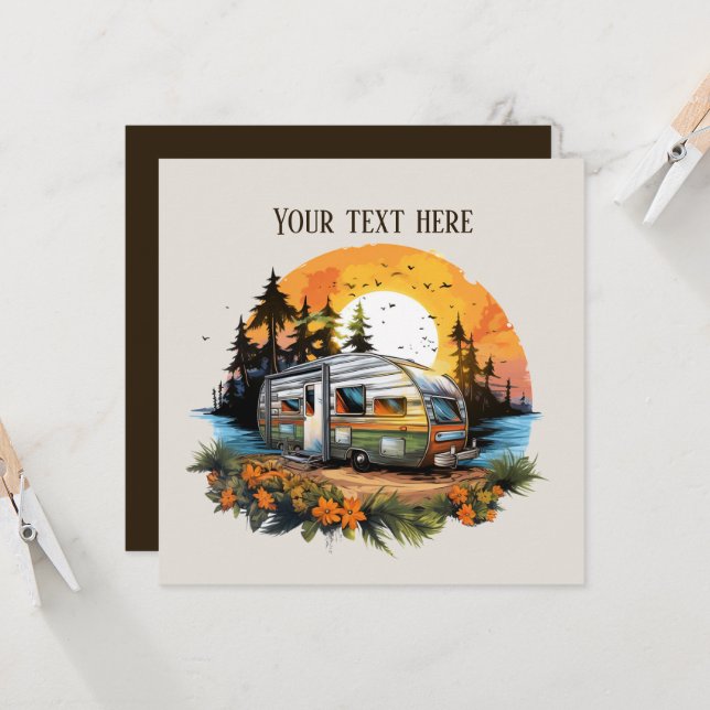 Cool camping lovers party invitation (Front/Back In Situ)