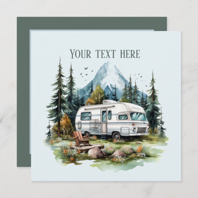 Cool camping lovers party invitation (Front/Back)