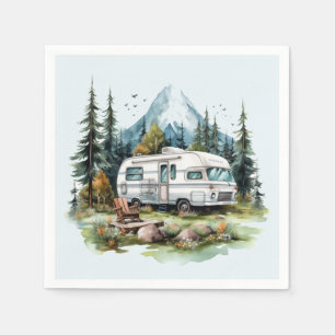Cool camping lovers party napkin