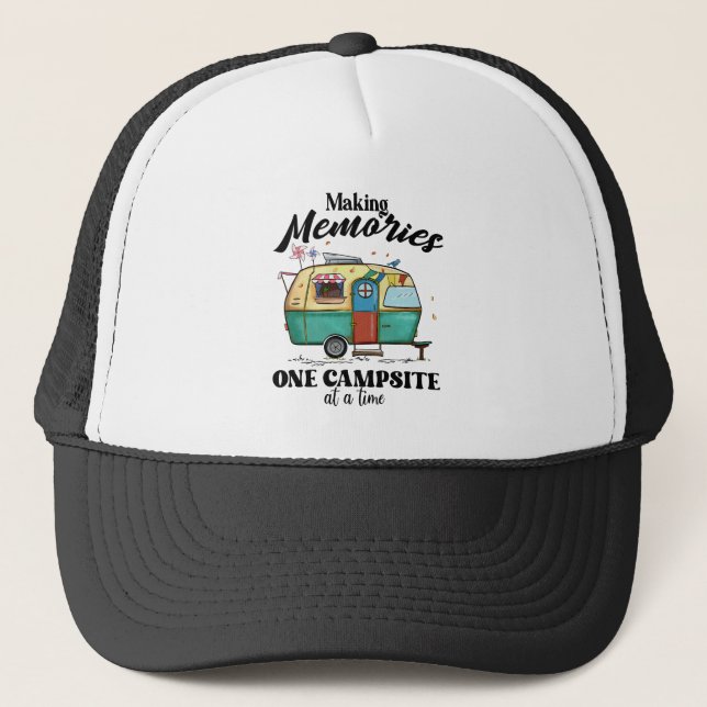 Cool Camping memories word art  Trucker Hat (Front)