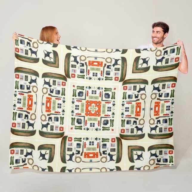 Cool Camping Quilt Fleece Blanket (In Situ)