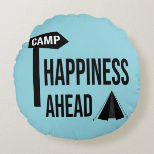 Cool Camping Round Pillow