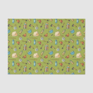 cool camping tiled pattern party tissue paper