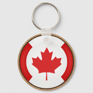 Cool Canada Flag Seal Key Ring
