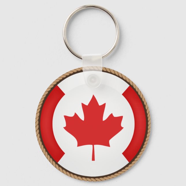 Cool Canada Flag Seal Key Ring (Front)