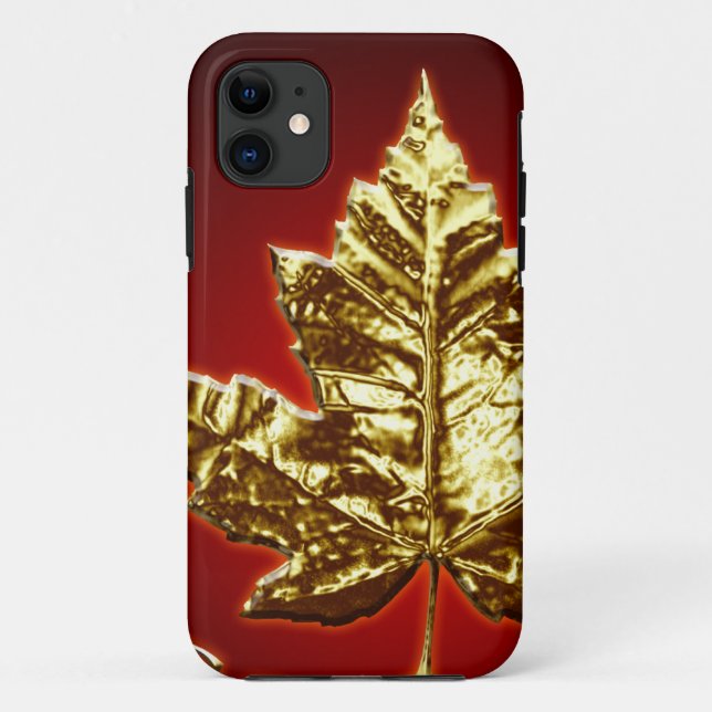 Cool Canada iPhone Case Gold Canada Leaf Cases (Back)
