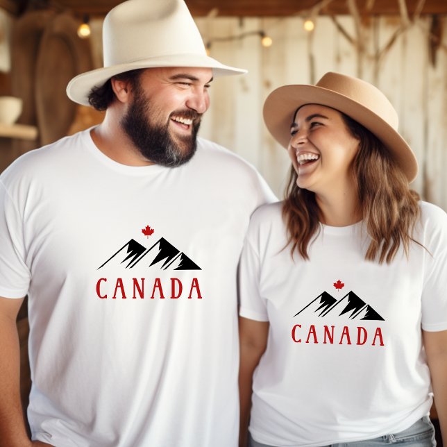 Cool Canada Mountains Canadian Maple Leaf  T-Shirt (Creator Uploaded)