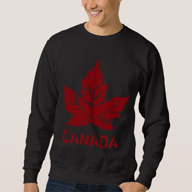Cool Canada Sweatshirt Retro Maple Leaf Souvenir (Front)