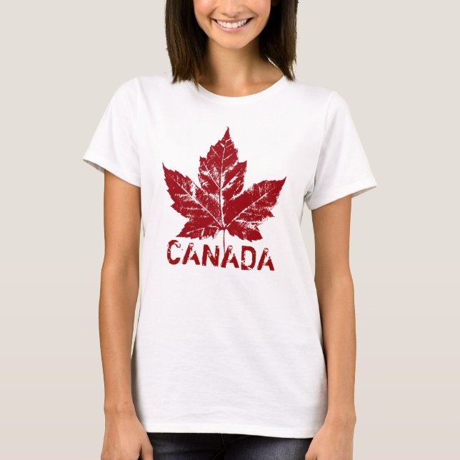 Cool Canada T-shirt Retro Maple Leaf Souvenir (Front)