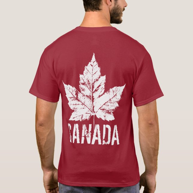 Cool Canada T-shirt Retro Maple Leaf Souvenir  (Back)