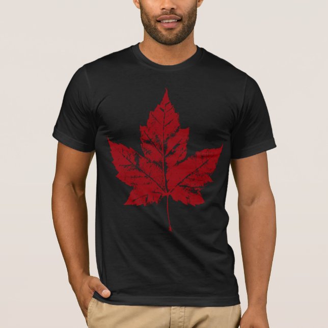 Cool Canada T-Shirt Retro Maple Leaf Tee Shirt (Front)