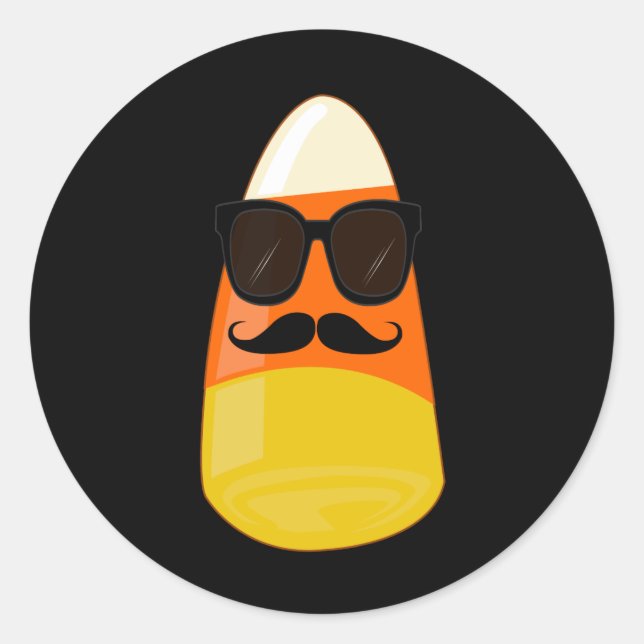 Cool Candy Corn  Classic Round Sticker (Front)