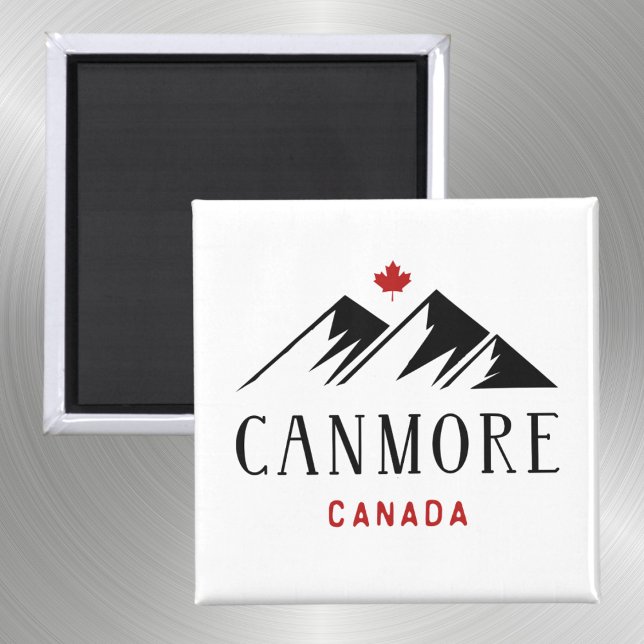Cool Canmore Canada Mountains Maple Leaf  Magnet (Creator Uploaded)