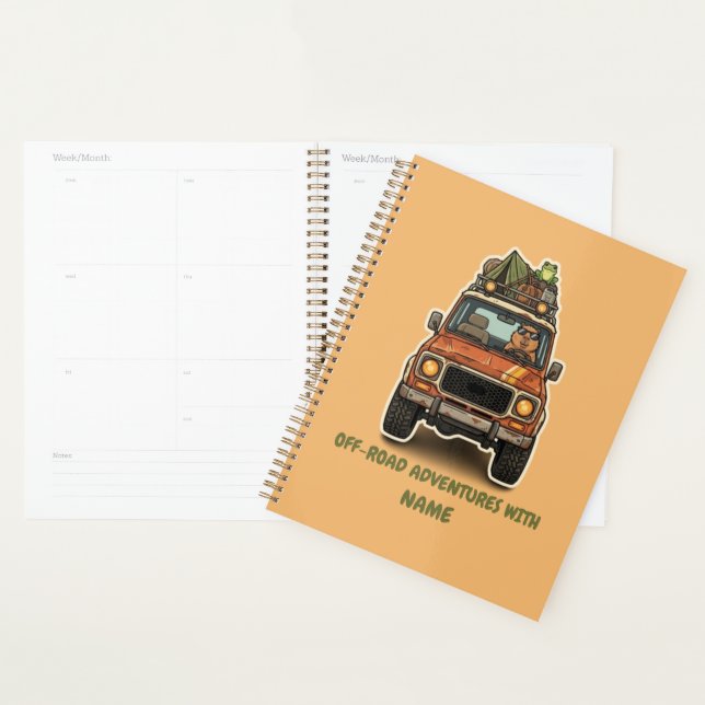 Cool Capybara Camping Adventure Custom Planner (Display)