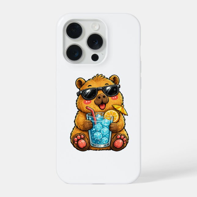 Cool Capybara Drink iPhone Case (Back)