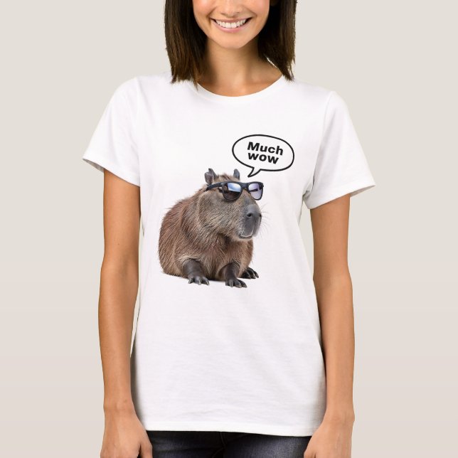 Cool Capybara Photo Sunglasses-Wearing Capybara  T-Shirt (Front)