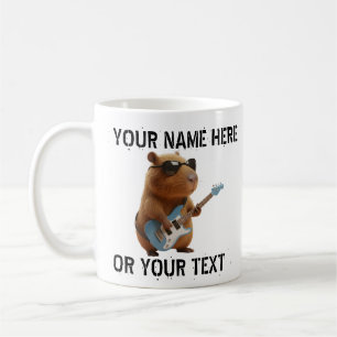 Cool Capybara Playing Guitar Graphic Classic Mug