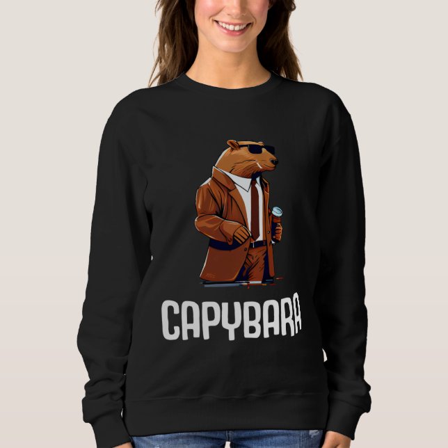 Cool Capybara Sunglasses Water Pig South America C Sweatshirt (Front)