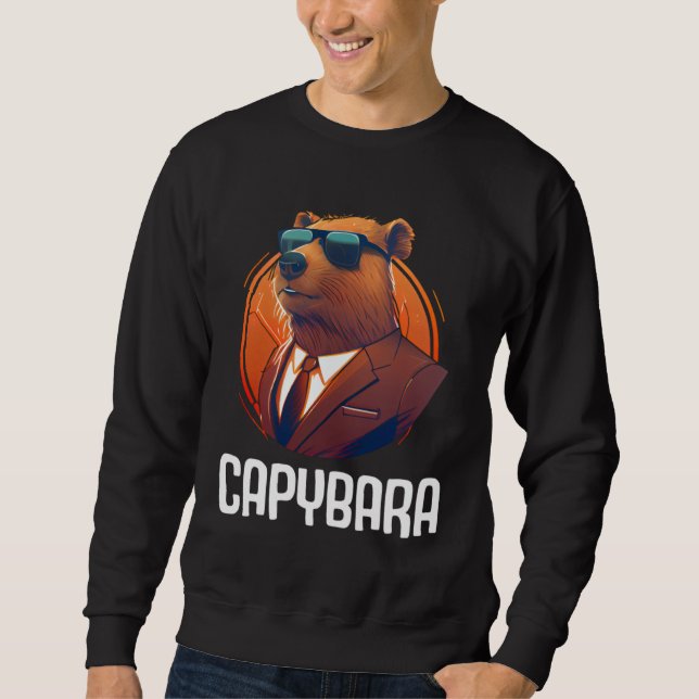 Cool Capybara Sunglasses Water Pig South America C Sweatshirt (Front)