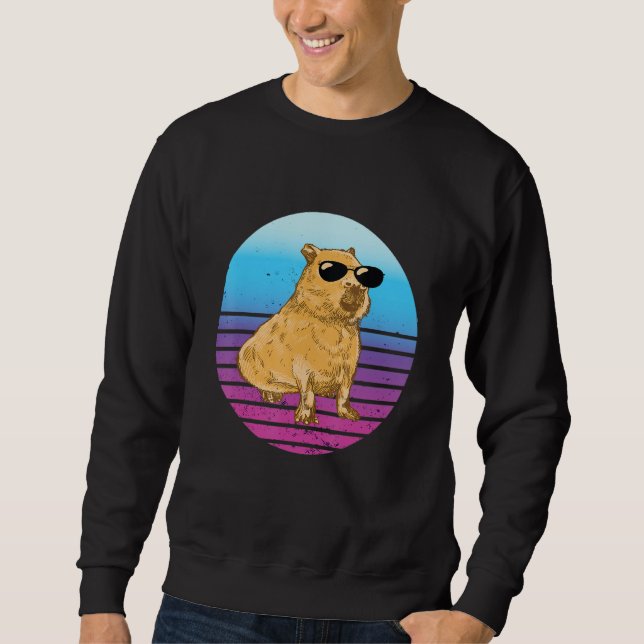 Cool Capybara Sunset Capybara   Capybara Rodent Sweatshirt (Front)