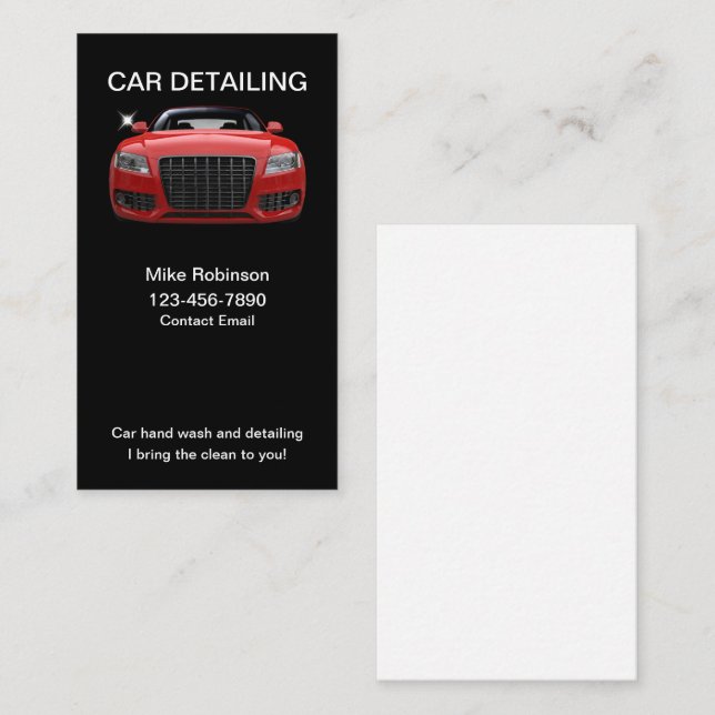 Cool Car Detailing Business Cards (Front/Back)