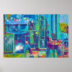 Cool Car Freighter Truck-Driver Art Poster