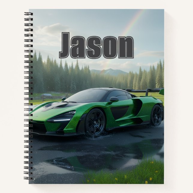 Cool Car Notebook That Has Your Name On It (Front)
