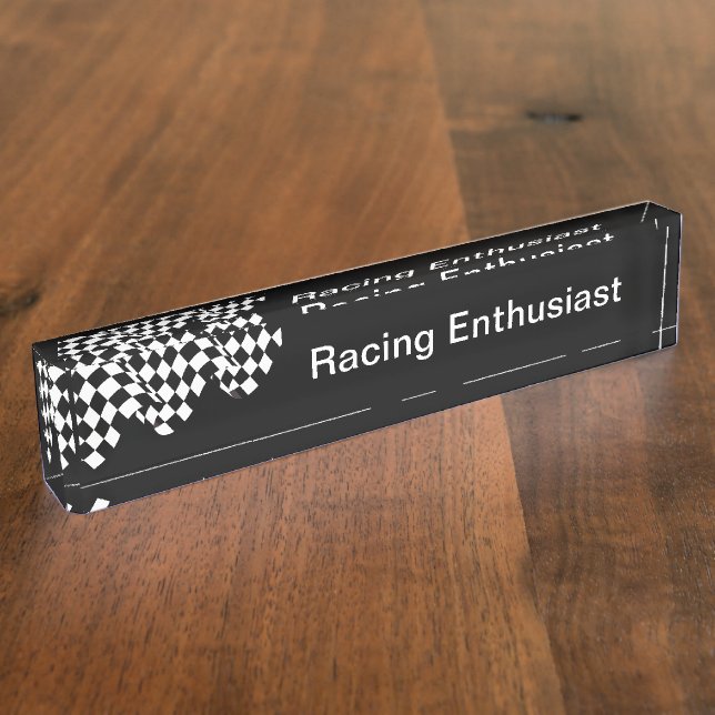 Cool Car Racing Enthusiast Theme Desk Nameplate (Side)