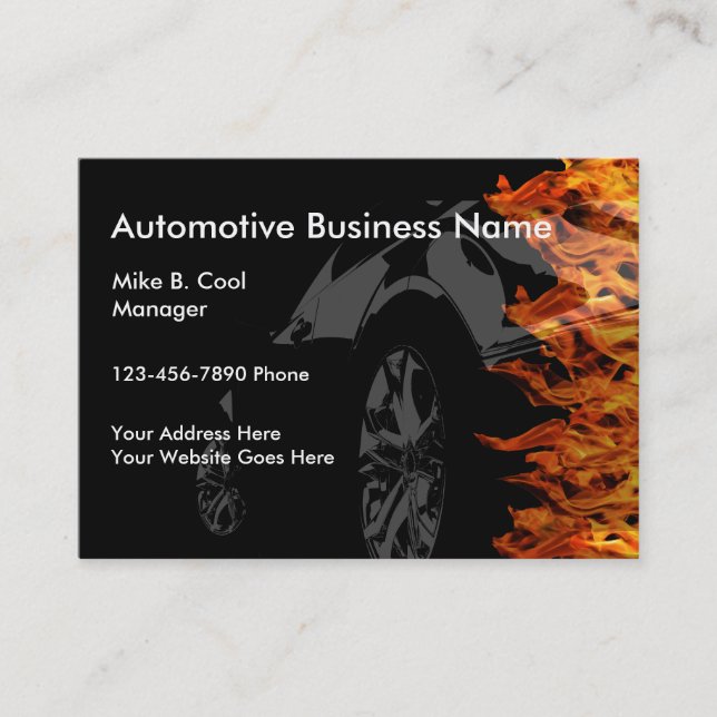 Cool Car Theme Automotive Business Cards (Front)