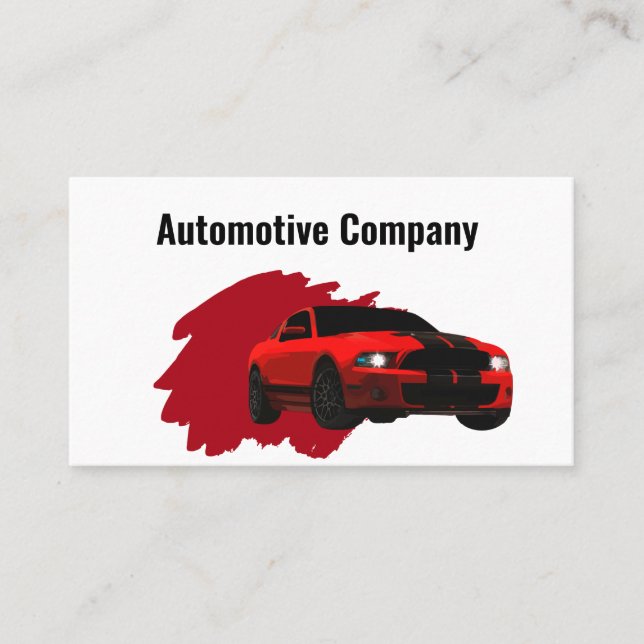 Cool Car Themed Automotive Business Card (Front)