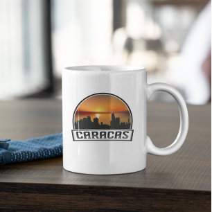 Cool Caracas Venezuela Skyline Vintage Travel Coffee Mug