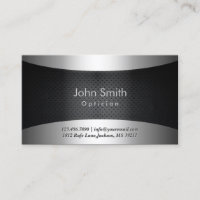 Cool Carbon Black Optician Business Card