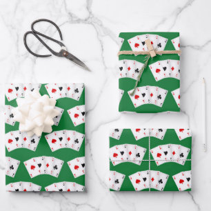 Cool card suit pattern casino wrapping paper sheet