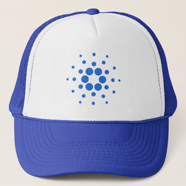 Cool Cardano Cryptocurrency Coin Sign Trucker Hat (Front)