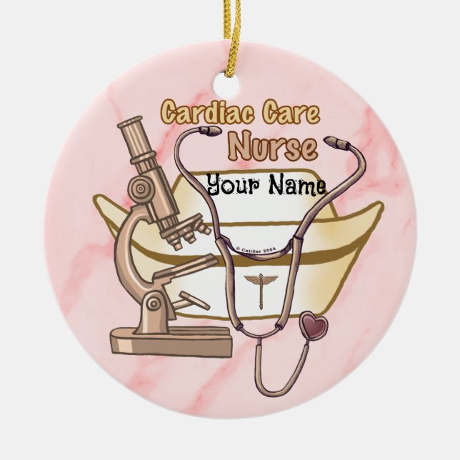 Cool Cardiac Nurse Ceramic Ornament (Front)