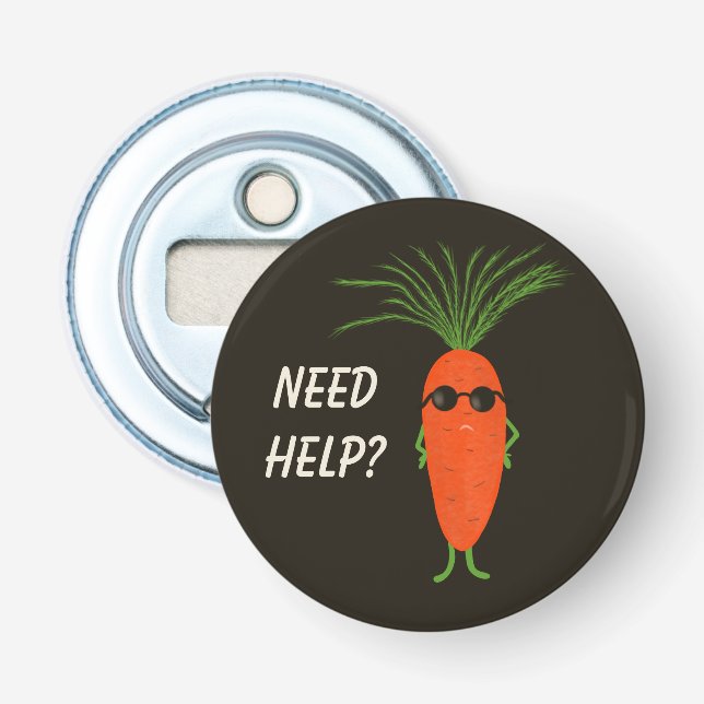 Cool Carrot Squad Black Bottle Opener (Front)