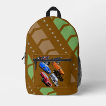 Cool Cars and Motorcycles Kids School Backpack