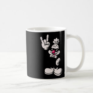Cool Cartoon Chicken Retro Rooster Rock Hand Sign Coffee Mug