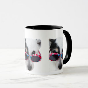 Cool Cartoon Dog with Glasses Mug