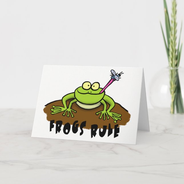Cool cartoon frog greeting card (Front)
