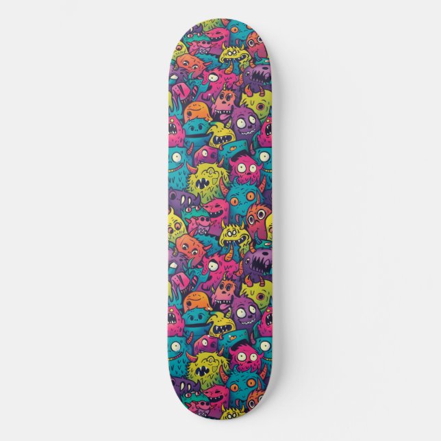 Cool Cartoon Monsters Skateboard (Front)