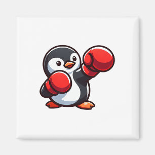 Cool Cartoon Penguin Boxer Design Magnet