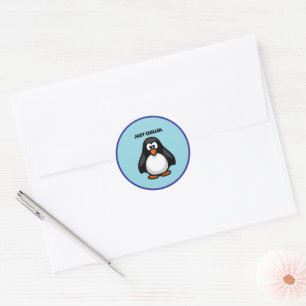 Cool Cartoon Penguin – Just Chillin' Arctic Vibes Classic Round Sticker