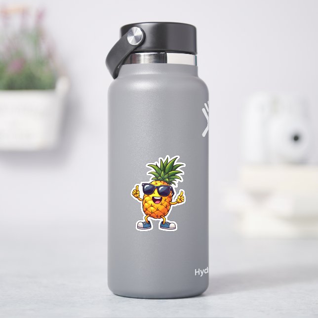Cool Cartoon Pineapple with Sunglasses Summer Vibe (HydroFlask)