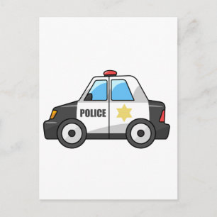 Cool Cartoon Police Car Postcard
