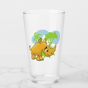 Cool Cartoon Rhino Glass