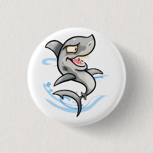 Cool Cartoon Shark 3 Cm Round Badge